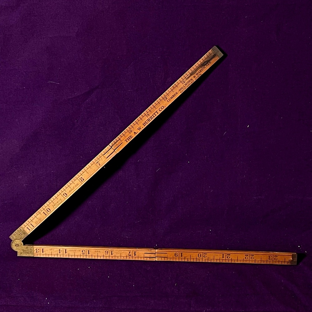 Vintage Lufkin No.751 Folding Ruler With Bridgeport, CT Advertising